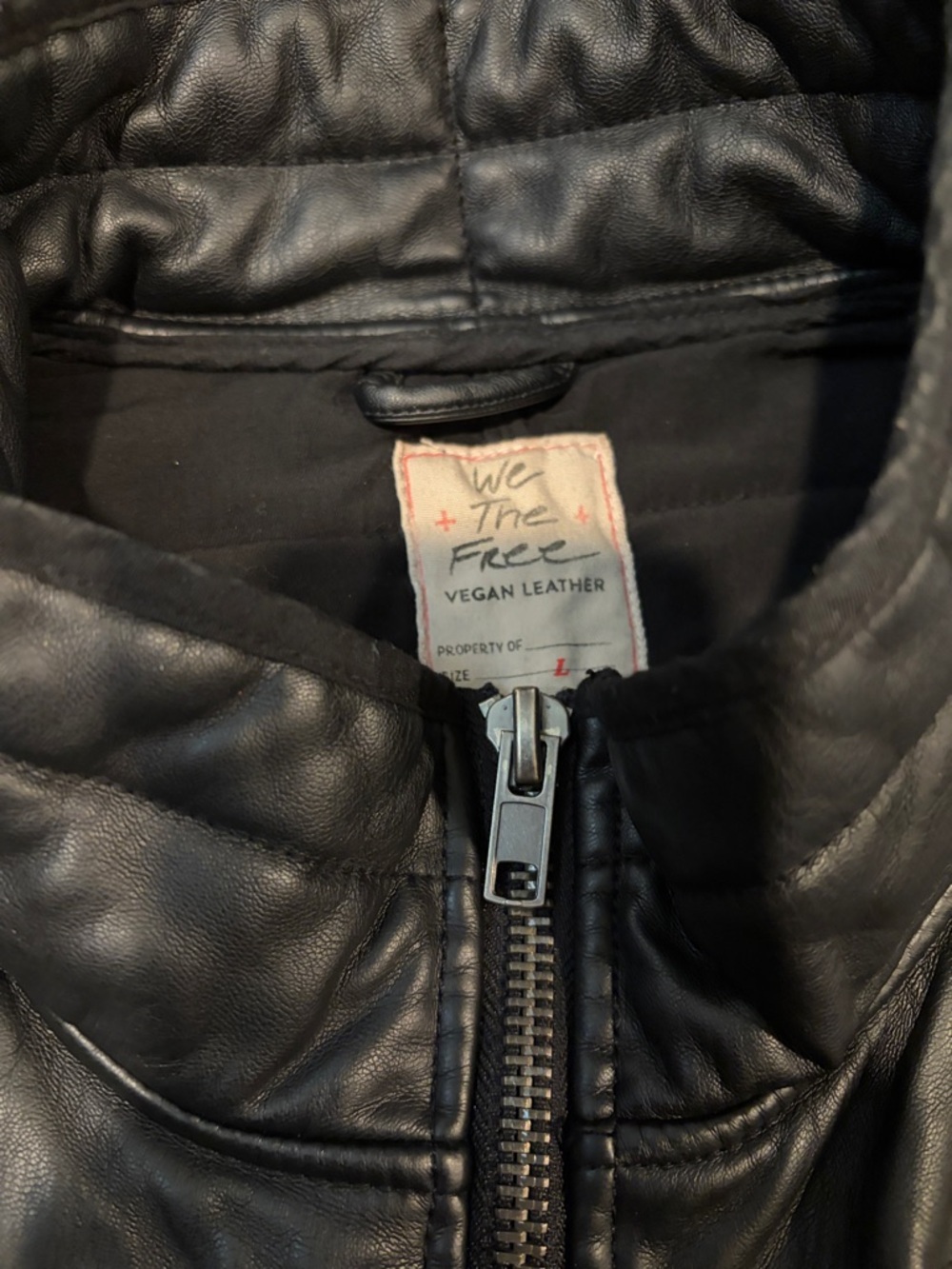 NWOT Free People Dolman Quilted Vegan Leather Jacket - Picture 2 of 5